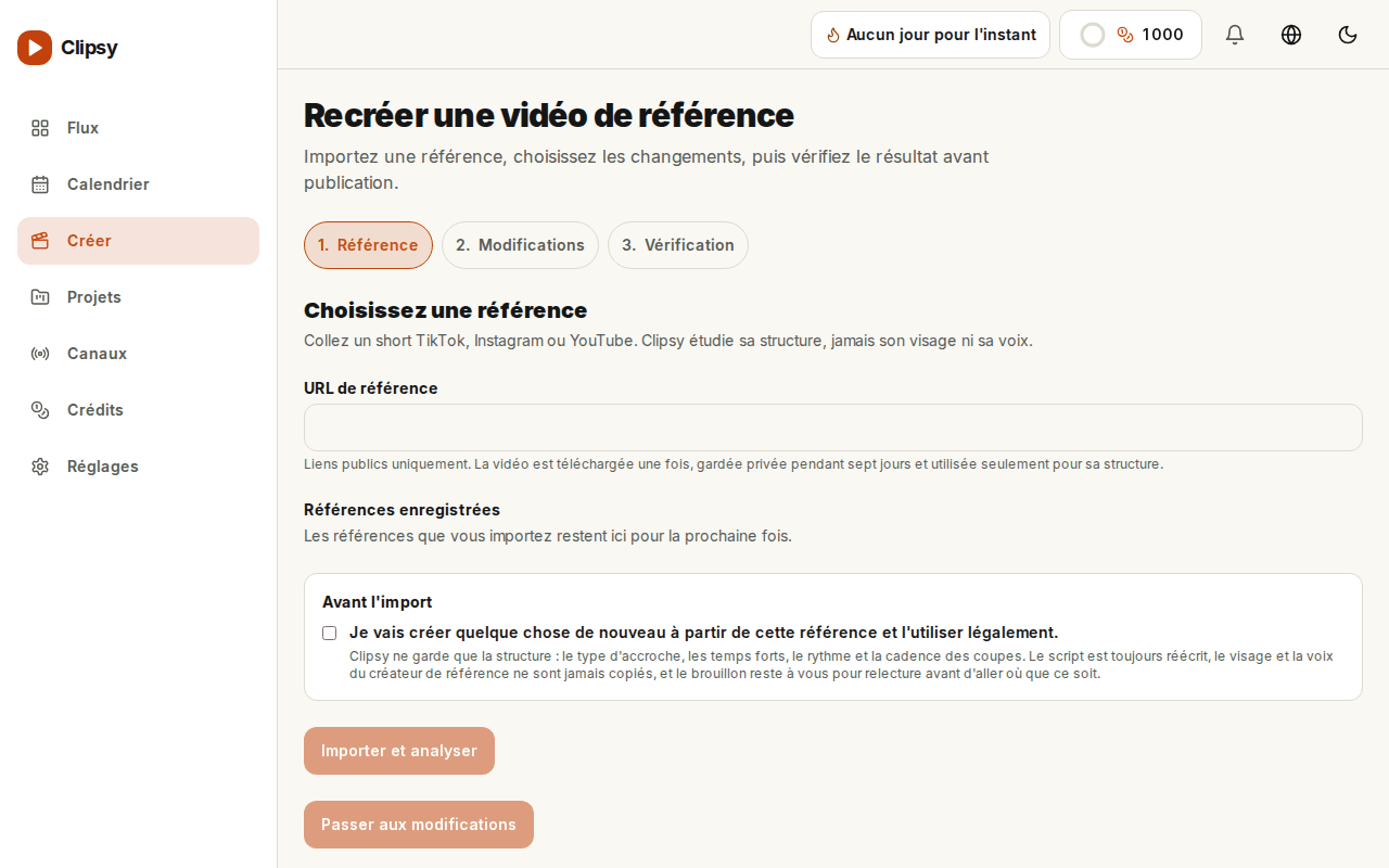 Adapter une vidéo de référence